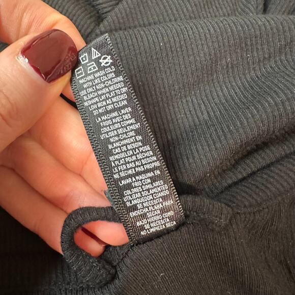 SKIMS Soft Lounge Ribbed Sleep Top Button Down Shirt Modal Jersey in Onyx Black - Picture 12 of 13